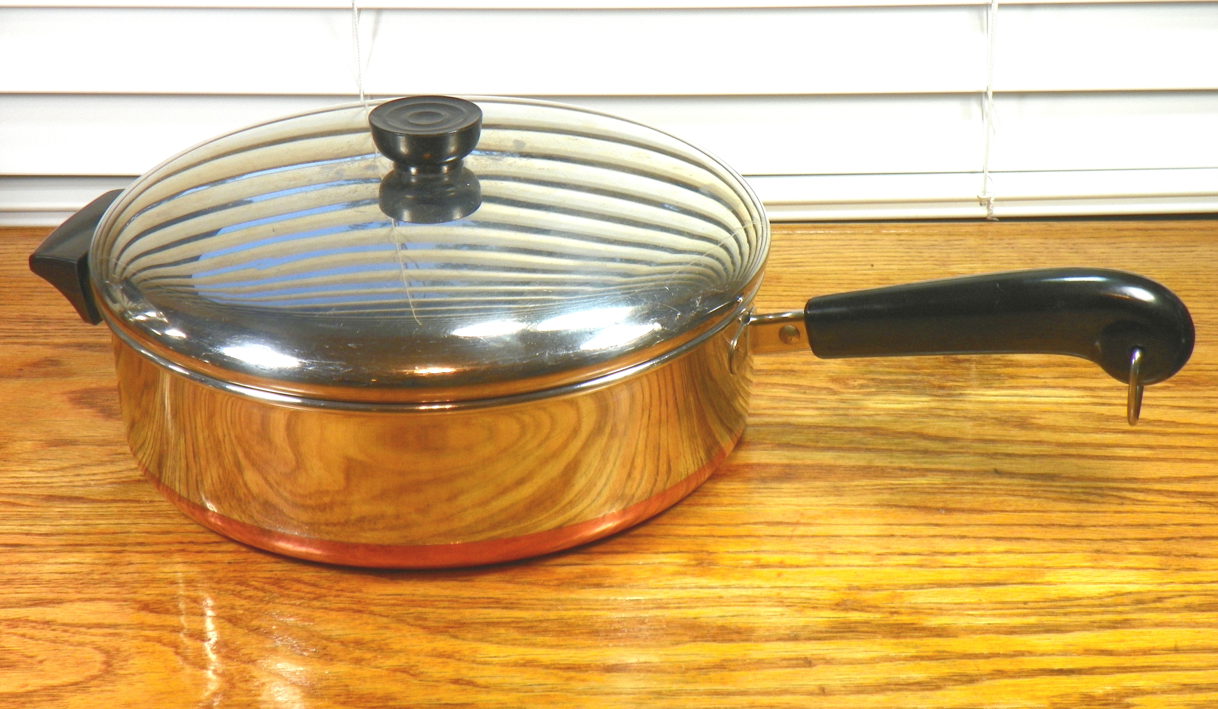 Revere Ware 12 Inch Skillet Fry Pan Tri-Ply Disc Bottom Lid